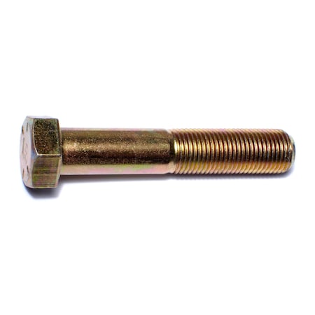 Midwest Fastener Grade 8, 9/16"-18 Hex Head Cap Screw, Zinc Yellow Steel, 3 in L, 10 PK 00902